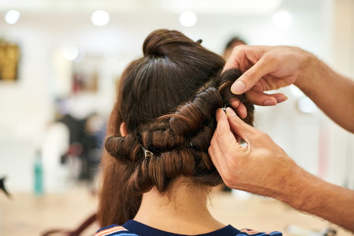 Updo styling session at U & Me Women's Salon HSR Layout